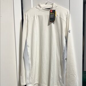 Under Armour Coldgear Reactor Fitted Long Sleeve Shirt in White/Ivory 🆕